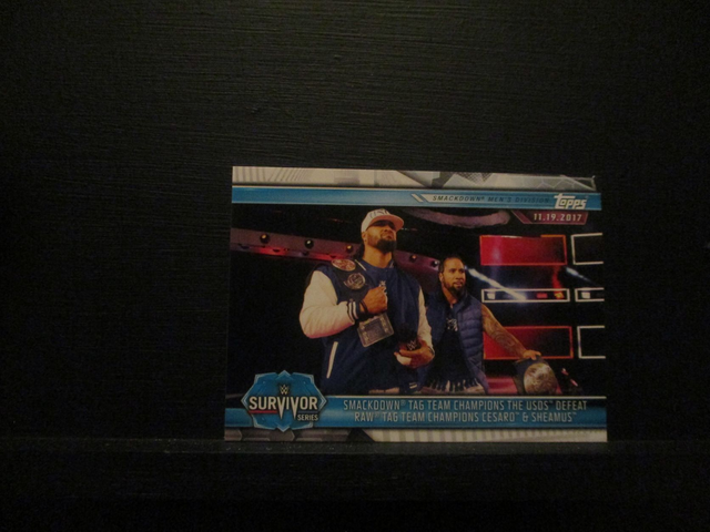 Smackdown Tag Team Champions The USOS Defeat Raw Tag Team Champions Cesaro &amp; Sheamus - Champions Original Trading Card #70