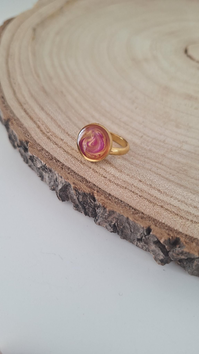 Bague dorée rose et dorée 