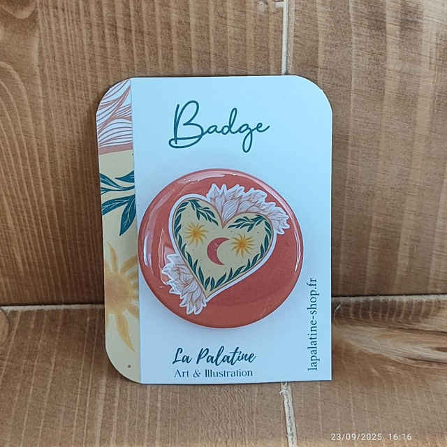 Badge &quot;Coeur Lune&quot;