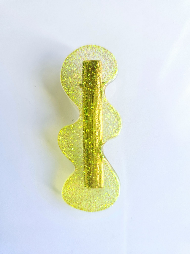 BARRETTE JAUNE FLUO 