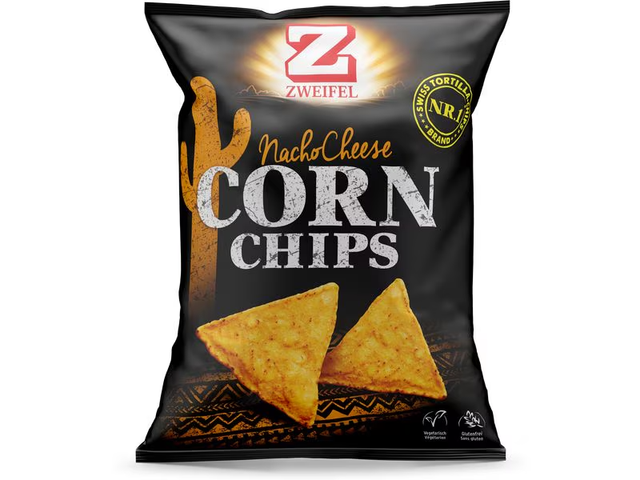 Zweifel Corn Chips Nacho Cheese 125g inkl. Dip 112g