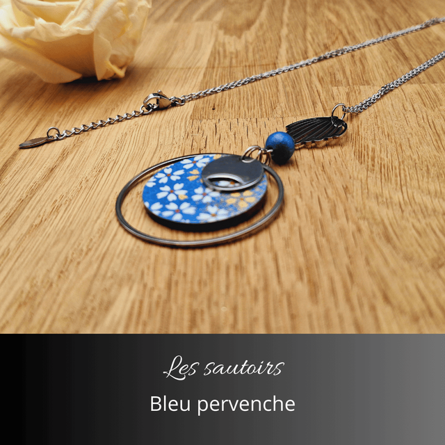 Collier sautoir Olympe - Bleu pervenche