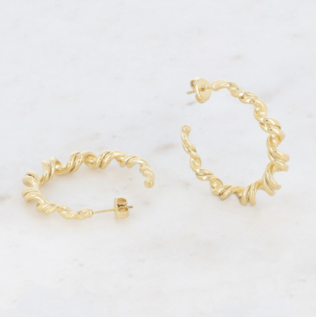 Créoles dorées torsadées 