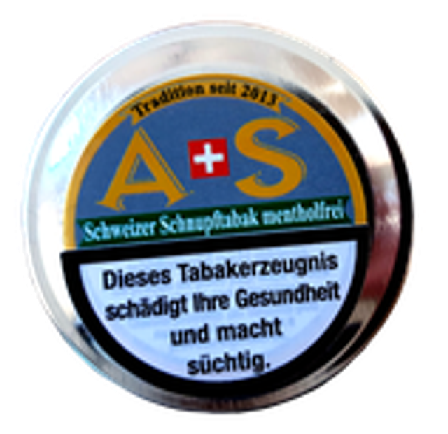 A+S Schweizer Snuff mentholfrei, 10g