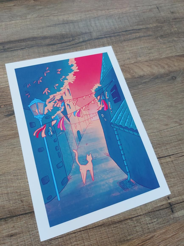 Carte aquarelle - Une petite ruelle