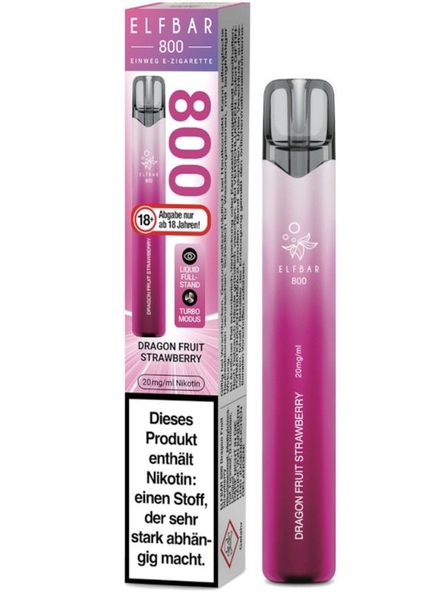 ELFBAR 800 Einweg E-Zigarette – Dragon Fruit Strawberry | 20 mg