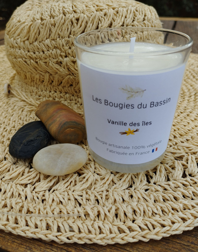 Vanille  - Bougie artisanale - plus de 30 heures de combustion
