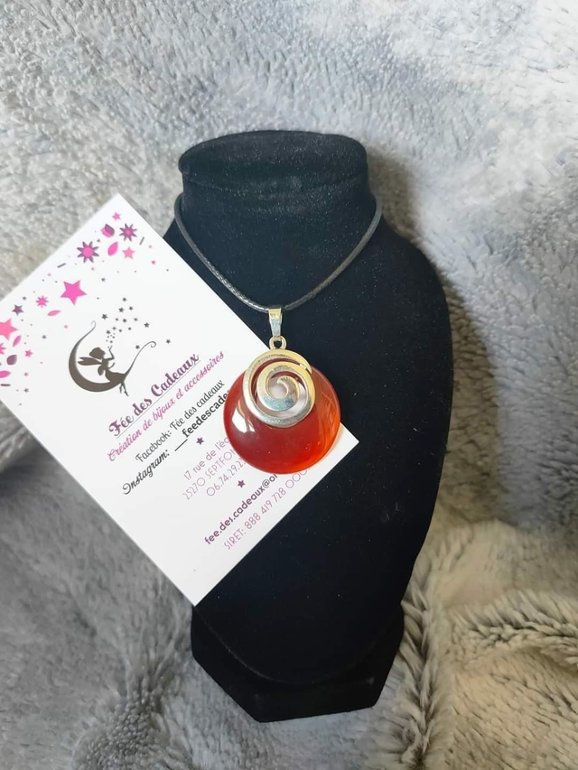 Pendentif Spirale Cornaline 