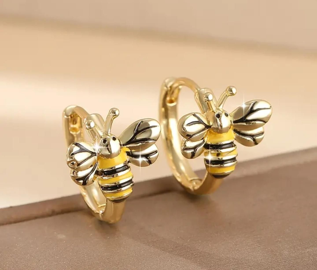 Bee-Inspired Hoop Earrings