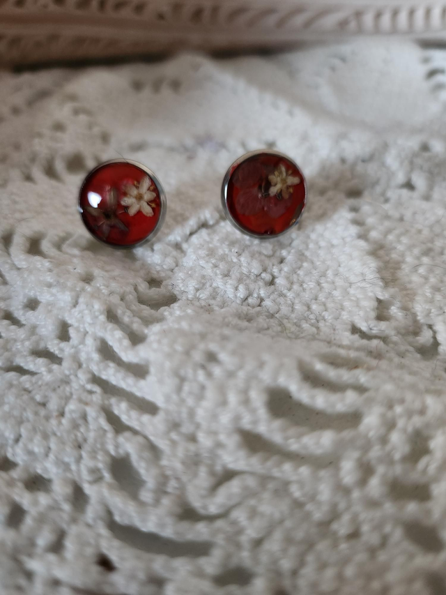 Clou  d'oreilles fleurs séchées 