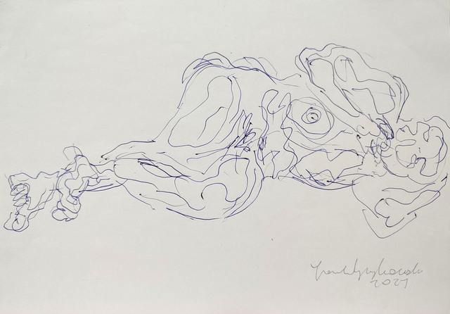 Studium aktu, 21x30 papier tusz 2021