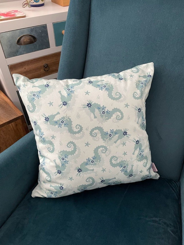 Cushion Cover (45cm x 45cm) - Seahorse Galore 'Sage'