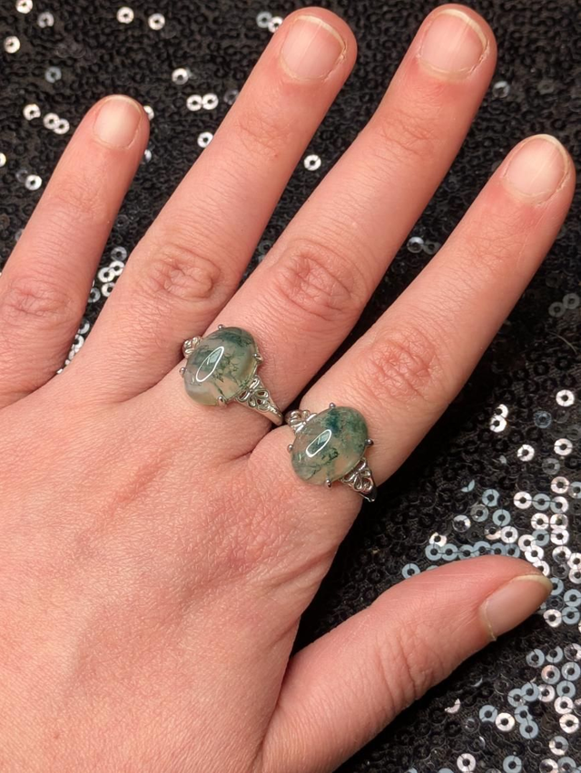 Bague agate mousse 