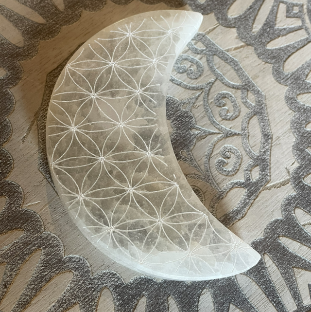 Selenite Crescent Moon