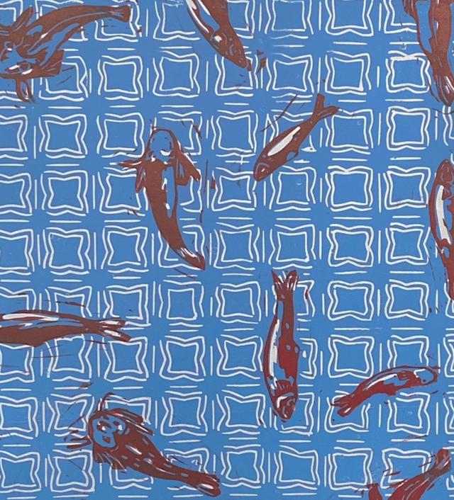 Fish on the table blue