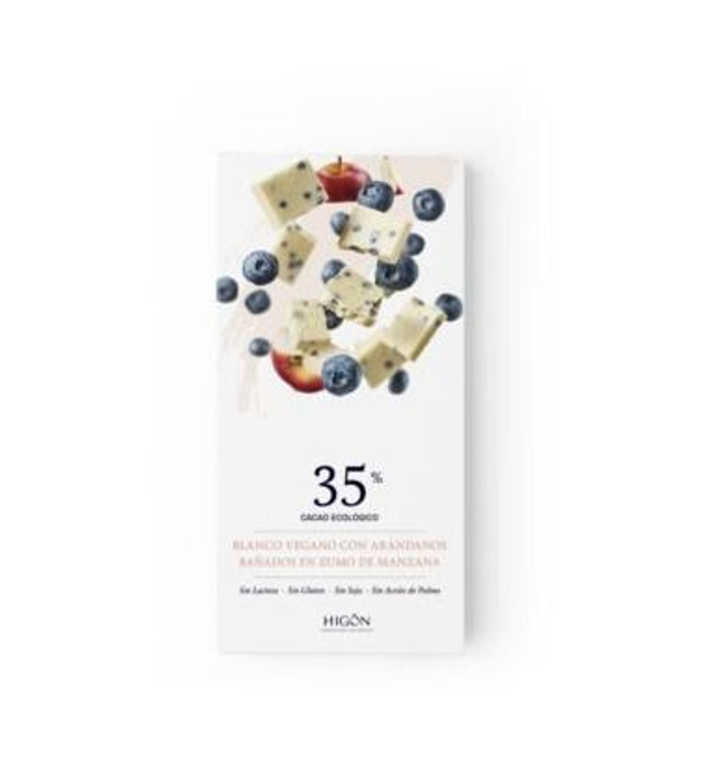 Chocolate blanco vegano con arándanos y zumo de manzana