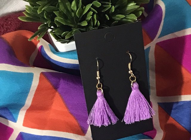 Purple Plain Fabric Earrings - PFE20