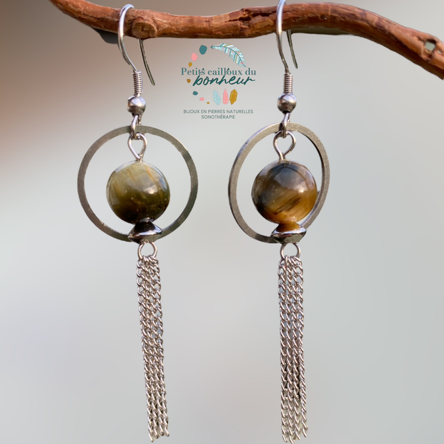 Boucles d’oreilles en Oeil de chat 