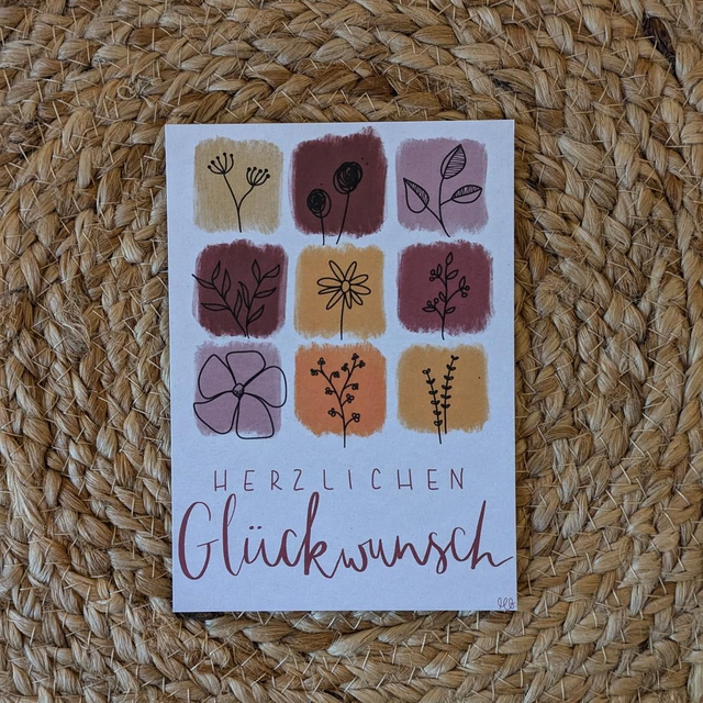 Postkarte "Kacheln" gedruckt