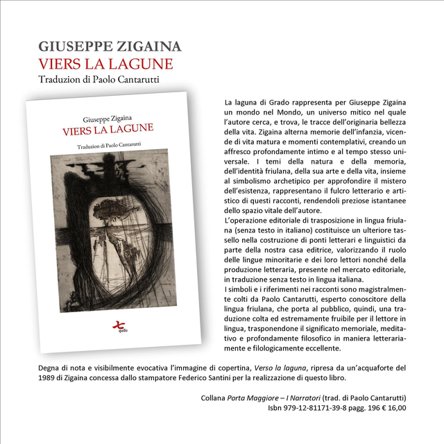 Giuseppe Zigaina, "VIERS LA LAGUNE", qudulibri 2025 (trad. di Paolo Cantarutti)