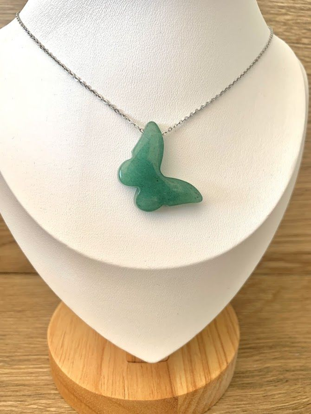 Collier Aventurine Verte papillon