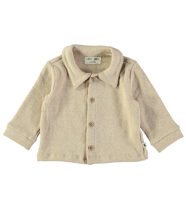 Petit Indi - giacca in maglia beige 