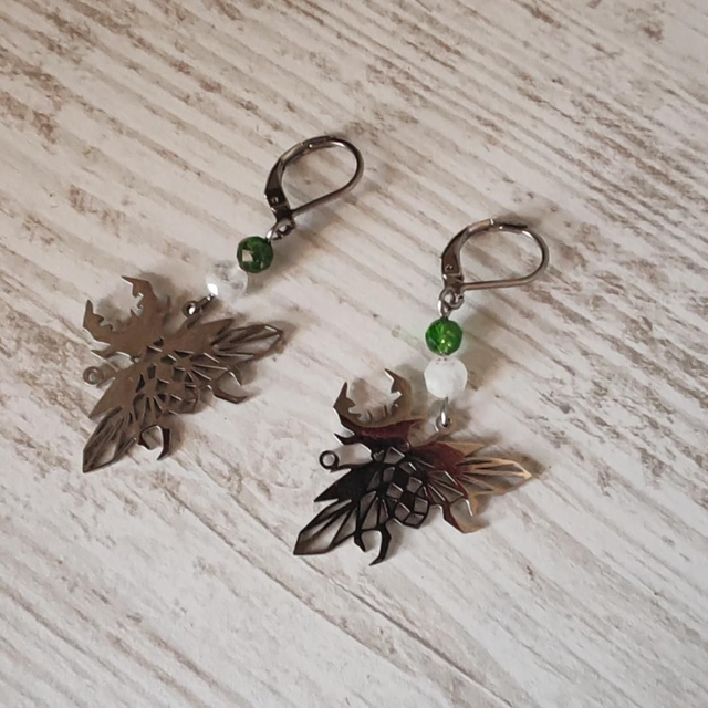 Boucles d'oreilles scarabées diopside 