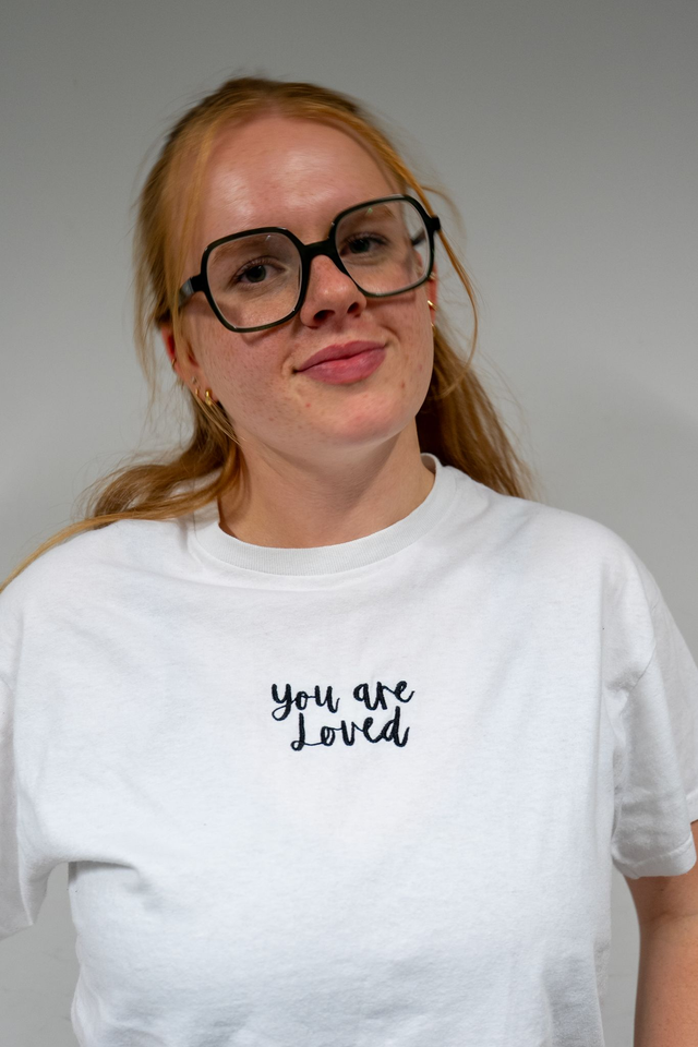 You are Loved embroidered T-shirt