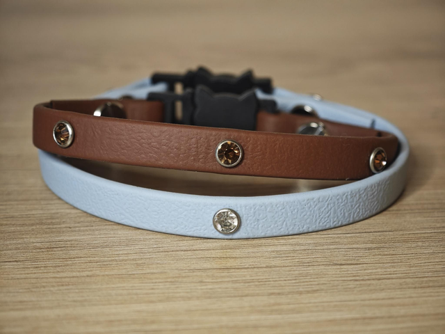 Collier chat en biothane 9mm de largeur (avec l'attache anti étranglement)