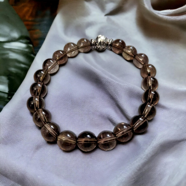 Mental /Stress/Bracelet en Quartz fumé 