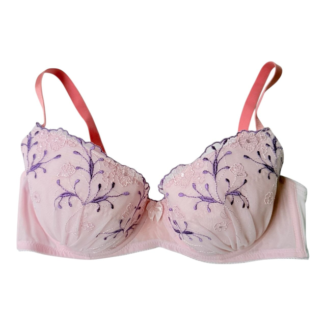 Pink + purple Embroidered Japanese Bra UK 36D   