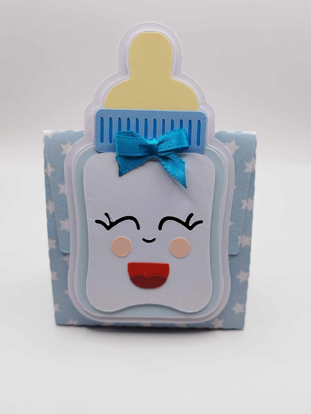 Boîte à dragée biberon bleu