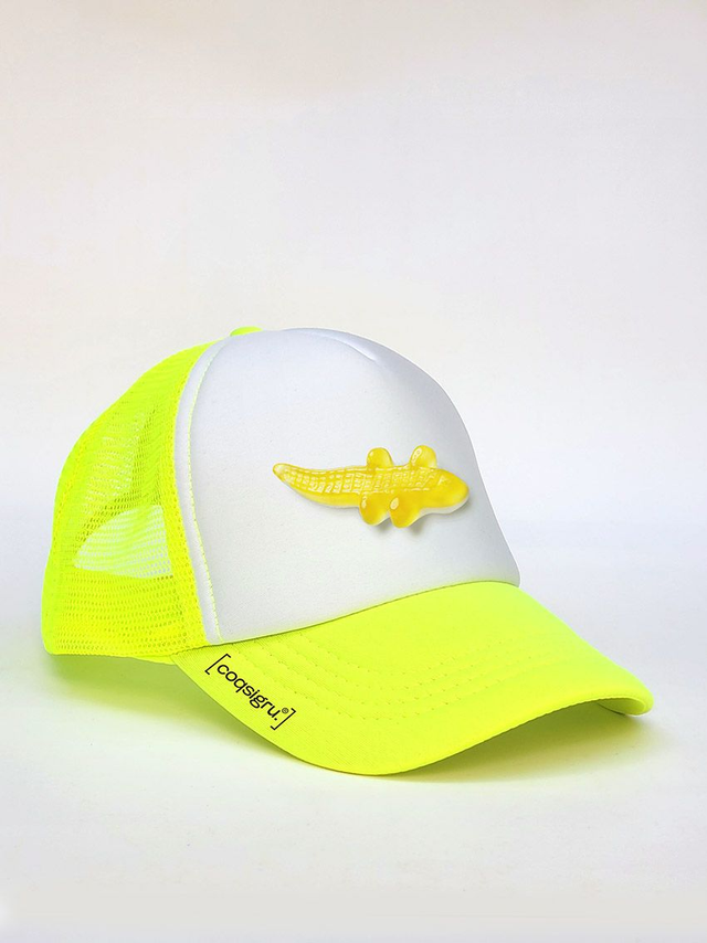 CASQUETTE TRUCKER_ADULTE_JAUNE_FLUO_CROCO