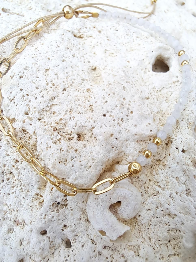 AMAYA pierre de lune - gold filled - bracelet