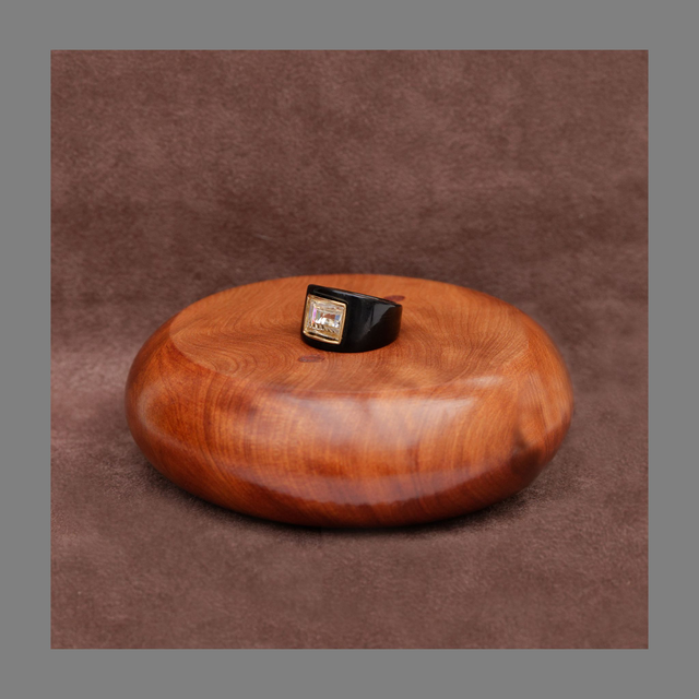 Bague résine noire et brillant Vintage Agatha  (collector)