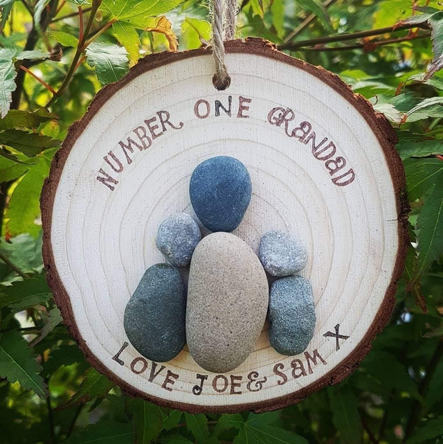 Number One Grandad | Log slice | Gifts for him