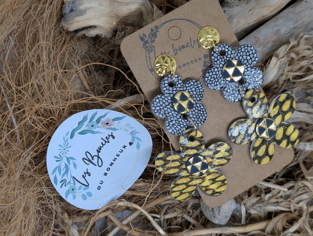 Boucles d&#039;oreilles Marguerite m1086 jaune 