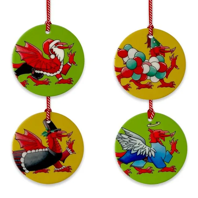 Welsh Dragon Christmas Tree Decorations