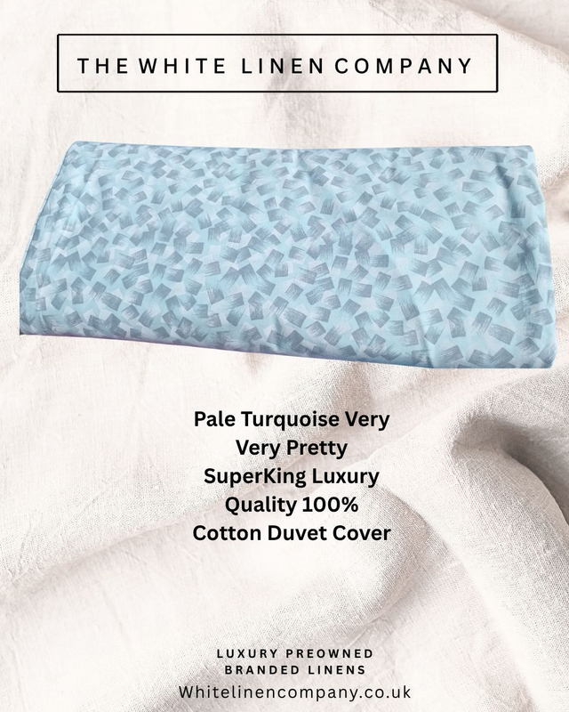 Turquoise Super King  Flower Power Superior 100% Cotton Duvet Cover 2PC