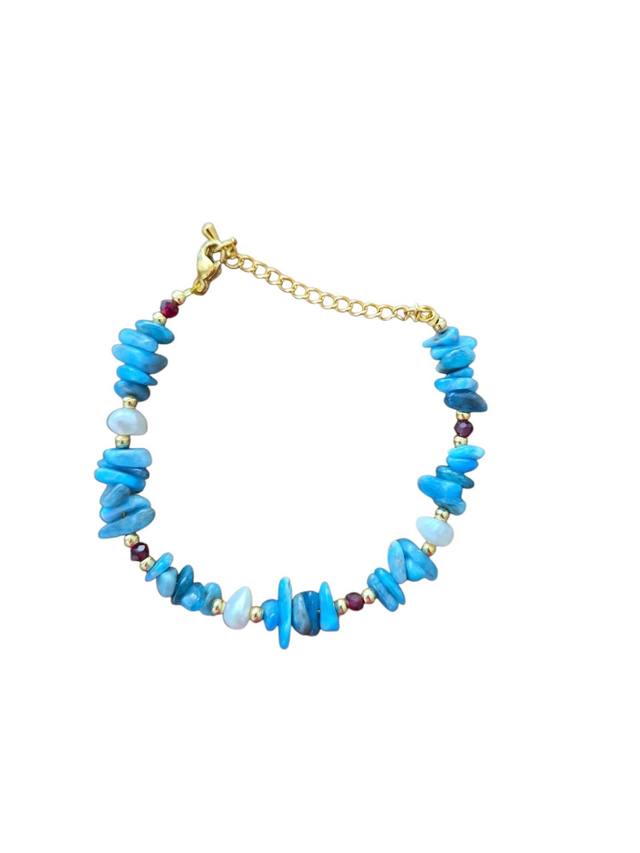 Bracelet Apolline pierre apatite et perle de culture