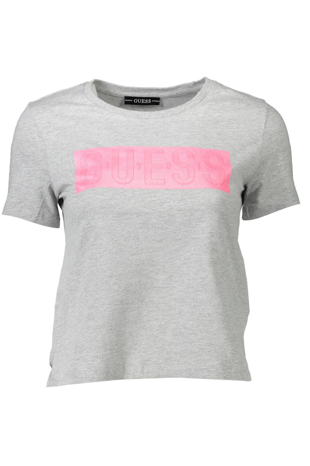 GUESS JEANS T-SHIRT MANICHE CORTE DONNA GRIGIO