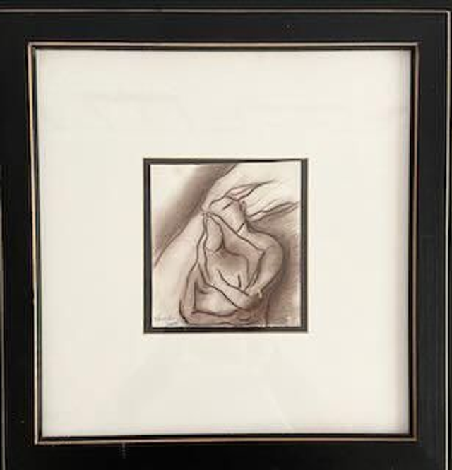 ARTSOS - CHARCOAL / ART ON PAPER /TRNS019 ORIGINAL ART : "THE LOVE SYNCHRONICITY"