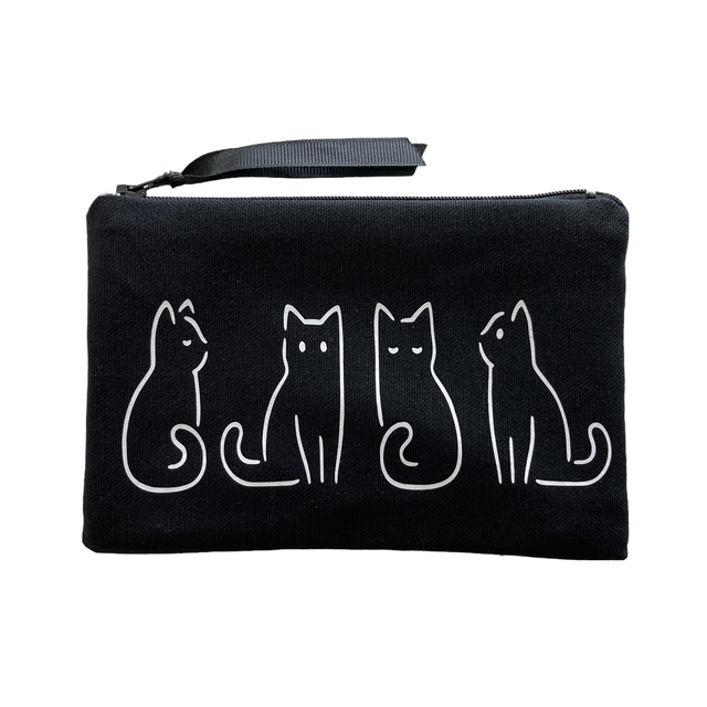 Petite Pochette Noire Minis Chats