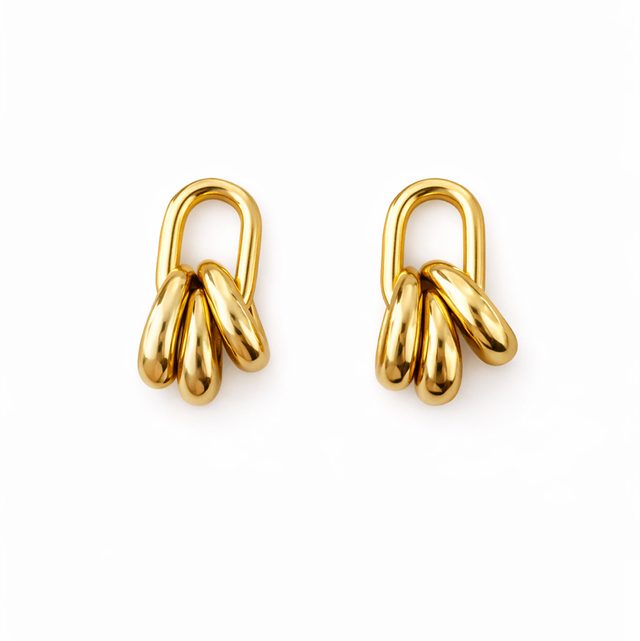 Pendientes acero dorado 