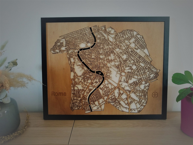 B03 – Carte de Rome 3D – Décoration Murale