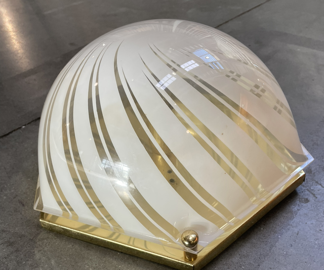 Plafondlamp goud en wit