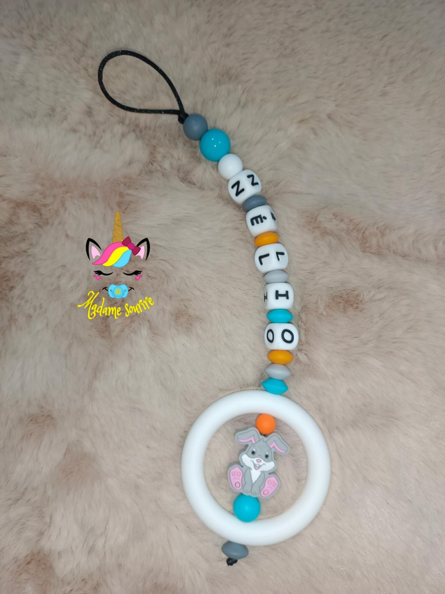 Attache tétine dentition Lapin 