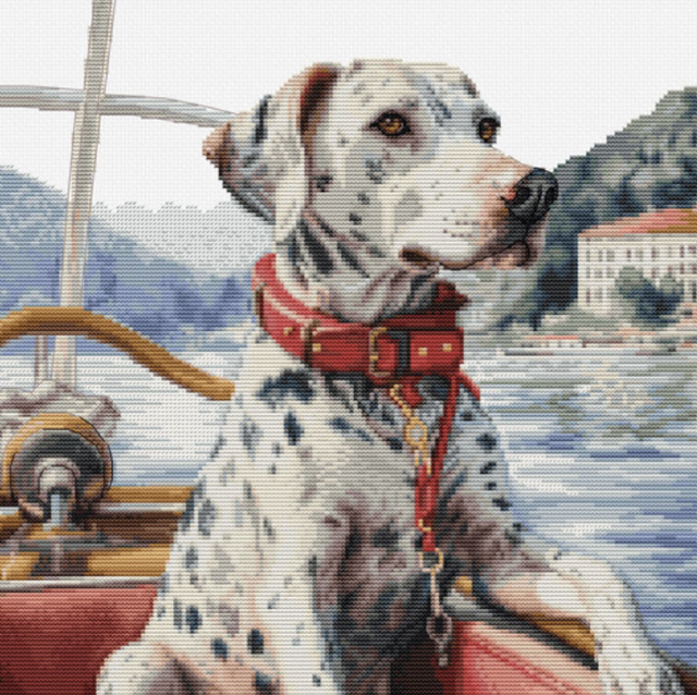 The Dalmatian on Lake Como counted cross stitch kit by Luca-S
