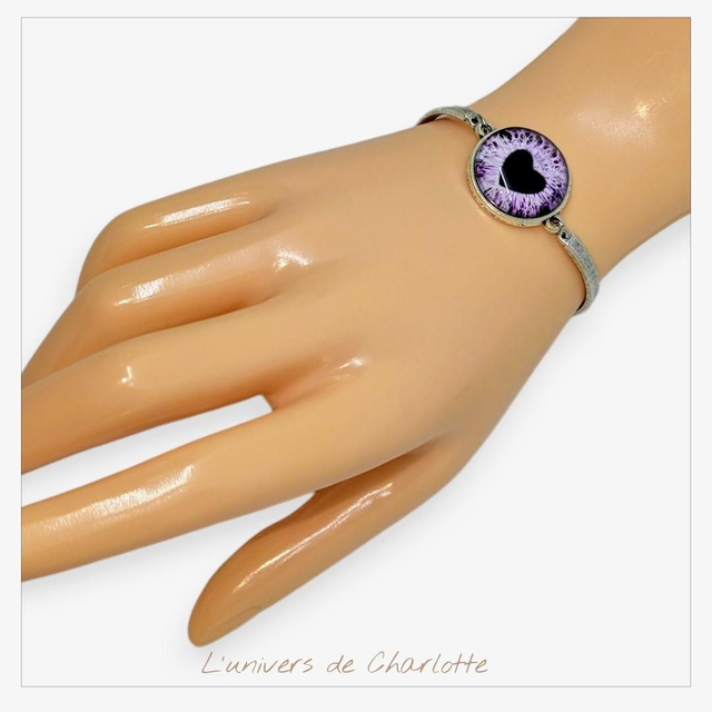 Bracelet "Violet" coeur acier C-04
