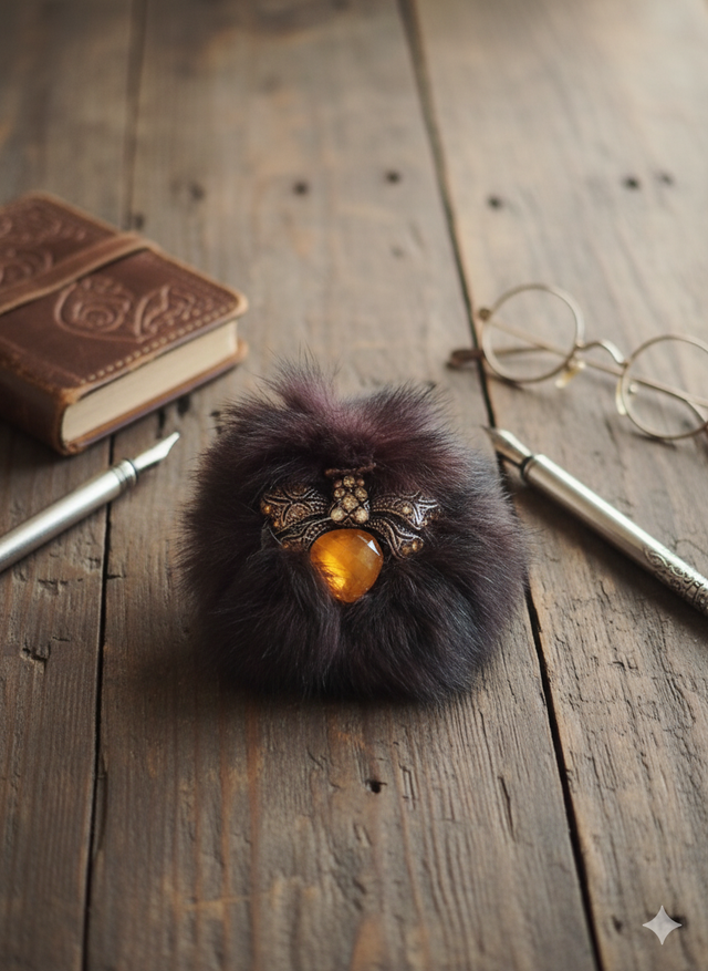 Broche fourrée abeille